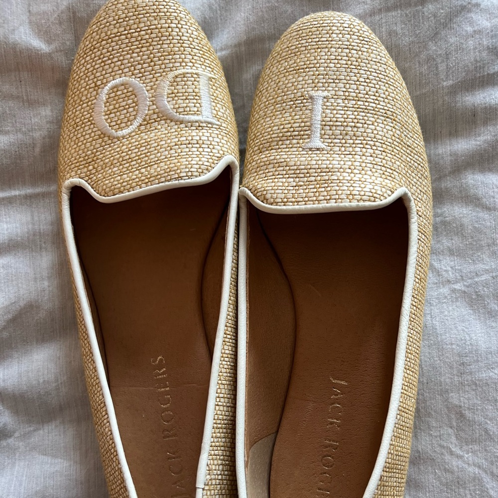 Jack Rogers I Do raffia loafers 8.5